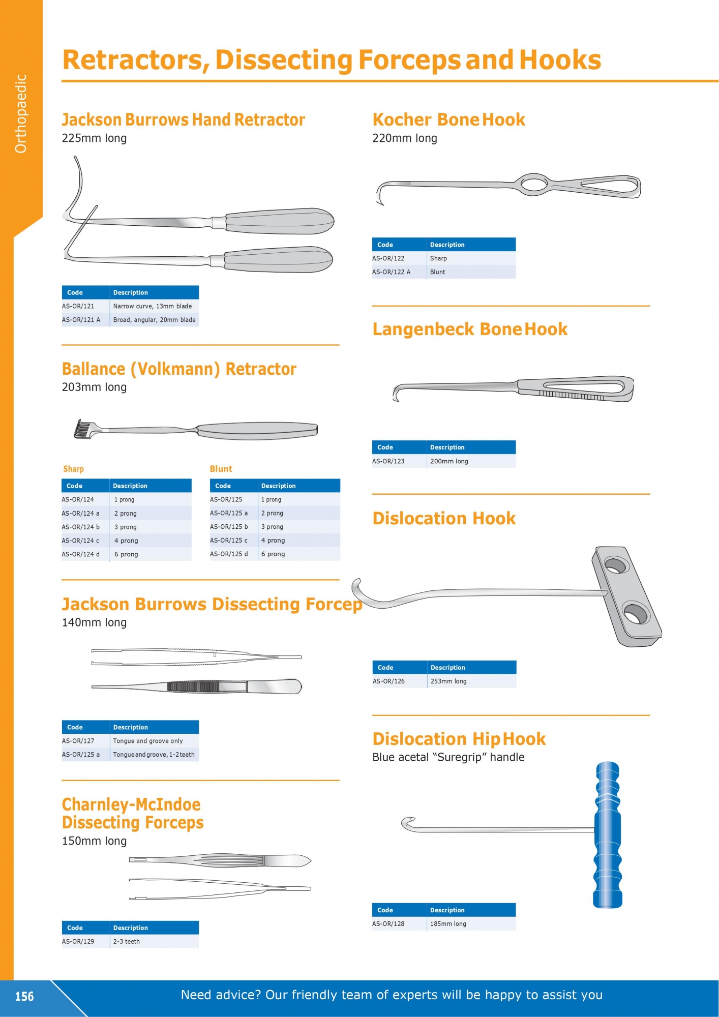 Retractors, Dissecting Forceps and Hooks